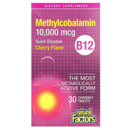 <img alt="Natural Factors, B12 Methylcobalamin, Cherry, 10,000 mcg, 30 Chewable Tablets" title="Natural Factors, B12 Methylcobalamin, Cherry, 10,000 mcg, 30 Chewable Tablets,068958012445"