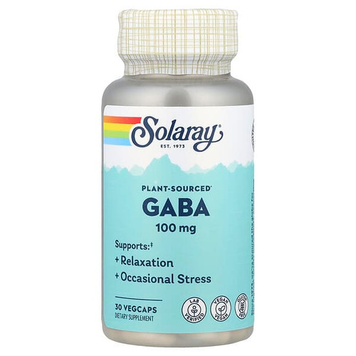 <img alt="Solaray, Plant-Sourced GABA, 100 mg, 30 VegCaps" title="Solaray, Plant-Sourced GABA, 100 mg, 30 VegCaps,076280346688"