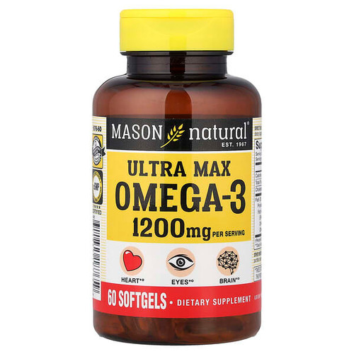 <img alt="Mason Natural, Ultra Max Omega-3, 60 Softgels (600 mg per Softgel)" title="Mason Natural, Ultra Max Omega-3, 60 Softgels (600 mg per Softgel),311845187659"