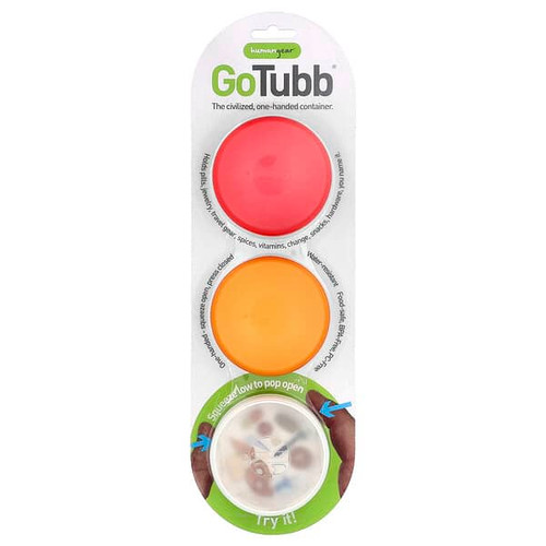 <img alt="Humangear, GoTubb Containers, Clear, Orange, Red, 3 Pack" title="Humangear, GoTubb Containers, Clear, Orange, Red, 3 Pack,091037159380"