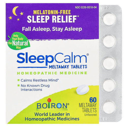 <img alt="Boiron, SleepCalm, Unflavored, 60 Meltaway Tablets" title="Boiron, SleepCalm, Unflavored, 60 Meltaway Tablets,306969310045"