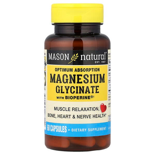 <img alt="Mason Natural, Optimum Absorption Magnesium Glycinate With BioPerine, 60 Capsules" title="Mason Natural, Optimum Absorption Magnesium Glycinate With BioPerine, 60 Capsules,311845187154"