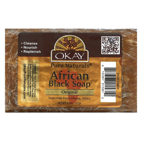 <img alt="Okay Pure Naturals, African Black Bar Soap, Original, 8.5 oz (241 g)" title="Okay Pure Naturals, African Black Bar Soap, Original, 8.5 oz (241 g),810367015810"