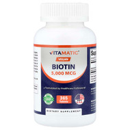 <img alt="Vitamatic, Vegan Biotin, 5,000 mcg, 365 Tablets" title="Vitamatic, Vegan Biotin, 5,000 mcg, 365 Tablets,810078473749"