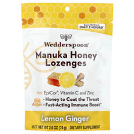 <img alt="Wedderspoon, Manuka Honey Lozenges, Lemon Ginger, 18 Count, 2.6 oz (74 g)" title="Wedderspoon, Manuka Honey Lozenges, Lemon Ginger, 18 Count, 2.6 oz (74 g),814422023833"