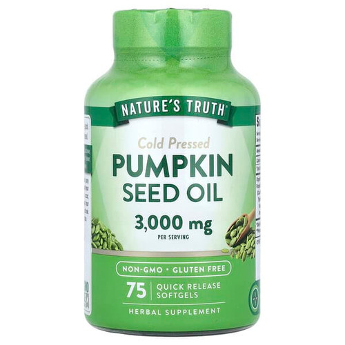 <img alt="Natures Truth, Pumpkin Seed Oil, Cold Pressed, 75 Quick Release Softgels, (1,000 mg per Softgel)" title="Natures Truth, Pumpkin Seed Oil, Cold Pressed, 75 Quick Release Softgels, (1,000 mg per Softgel),840093123787"