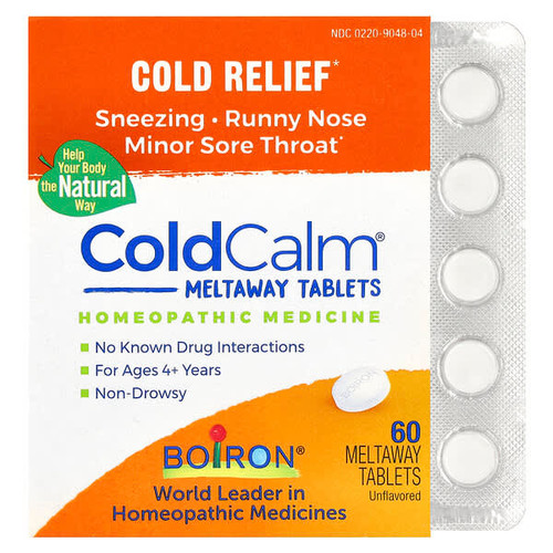 <img alt="Boiron, ColdCalm Meltaway, Ages 4+, Unflavored, 60 Meltaway Tablets" title="Boiron, ColdCalm Meltaway, Ages 4+, Unflavored, 60 Meltaway Tablets,306962607609"