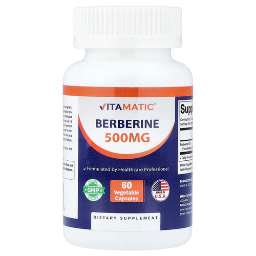 <img alt="Vitamatic, Berberine, 500 mg, 60 Vegetable Capsules" title="Vitamatic, Berberine, 500 mg, 60 Vegetable Capsules,810078473718"