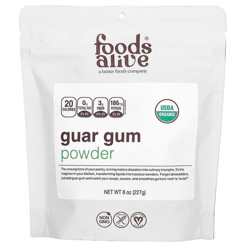 <img alt="Foods Alive, Guar Gum Powder, 8 oz (227 g)" title="Foods Alive, Guar Gum Powder, 8 oz (227 g),850008080913"