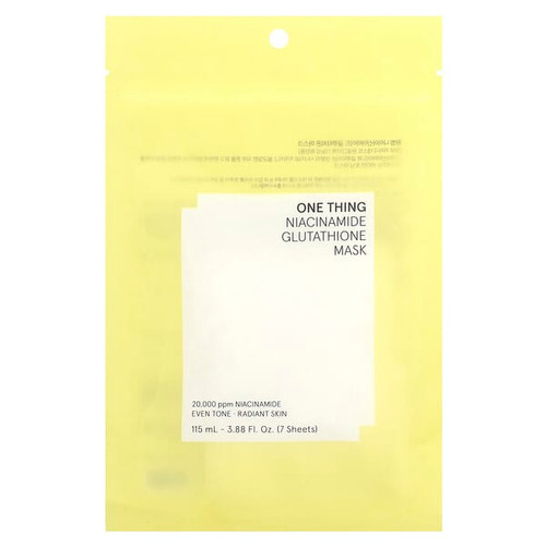 <img alt="One Thing, Niacinamide Glutathione Beauty Mask, 7 Sheets, 3.88 fl oz (115 ml)" title="One Thing, Niacinamide Glutathione Beauty Mask, 7 Sheets, 3.88 fl oz (115 ml),8809704191418"
