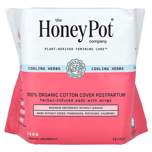 <img alt="The Honey Pot Company, Herbal-Infused Pads with Wings, Postpartum Overnight, 12 Count" title="The Honey Pot Company, Herbal-Infused Pads with Wings, Postpartum Overnight, 12 Count,851669008995"