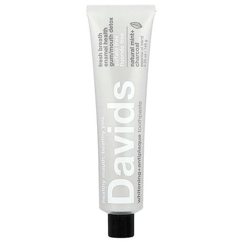 <img alt="Davids, Whitening + Antiplaque Toothpaste, Natural Mint + Charcoal , 5.25 oz (149 g)" title="Davids, Whitening + Antiplaque Toothpaste, Natural Mint + Charcoal , 5.25 oz (149 g),861226000027"