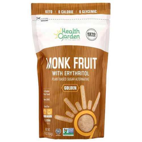 <img alt="Health Garden, Monk Fruit With Erythritol, Golden, 16 oz (454 g)" title="Health Garden, Monk Fruit With Erythritol, Golden, 16 oz (454 g),857722006212"