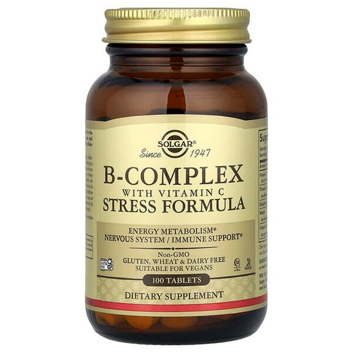 <img alt="Solgar, B-Complex with Vitamin C Stress Formula, 100 Tablets" title="Solgar, B-Complex with Vitamin C Stress Formula, 100 Tablets,033984002005"