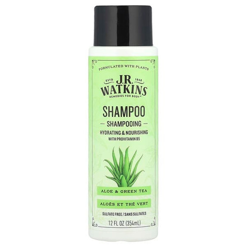<img alt="J R Watkins, Shampoo, Aloe & Green Tea, 12 fl oz (354 ml)" title="J R Watkins, Shampoo, Aloe & Green Tea, 12 fl oz (354 ml),856428008315"