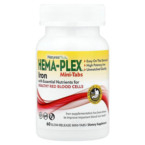 <img alt="NaturesPlus, Hema-Plex, 60 Slow Release Mini Tabs" title="NaturesPlus, Hema-Plex, 60 Slow Release Mini Tabs,097467037649"