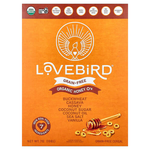 <img alt="Lovebird, Grain-Free Cereal, Organic Honey Os, 7 oz (198 g)" title="Lovebird, Grain-Free Cereal, Organic Honey Os, 7 oz (198 g),860005141913"