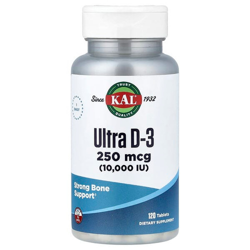 <img alt="KAL, Ultra D-3, 250 mcg (10,000 IU), 120 Tablets" title="KAL, Ultra D-3, 250 mcg (10,000 IU), 120 Tablets,021245921004"
