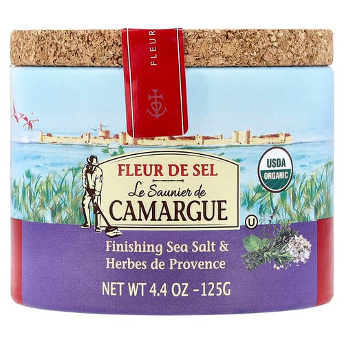 <img alt="Le Saunier de Camargue, Fleur de Sel, Finishing Sea Salt & Herbs de Provence, 4.4 oz (125 g)" title="Le Saunier de Camargue, Fleur de Sel, Finishing Sea Salt & Herbs de Provence, 4.4 oz (125 g),079462004628"