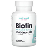 <img alt="Nutricost, Women, Biotin With Folate & Collagen, 10,000 mcg, 120 Capsules" title="Nutricost, Women, Biotin With Folate & Collagen, 10,000 mcg, 120 Capsules,810014674643"