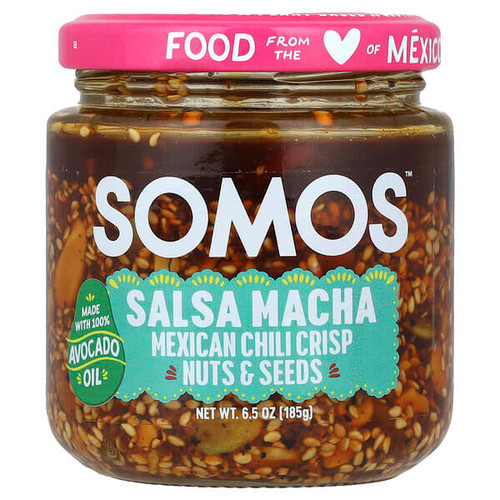 <img alt="Somos, Salsa Macha, Mexican Chili Crisp, Nuts & Seeds, Medium, 6.5 oz (185 g)" title="Somos, Salsa Macha, Mexican Chili Crisp, Nuts & Seeds, Medium, 6.5 oz (185 g),850029632337"