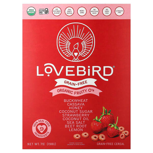 <img alt="Lovebird, Grain-Free Cereal, Organic Fruity Os, 7 oz (198 g)" title="Lovebird, Grain-Free Cereal, Organic Fruity Os, 7 oz (198 g),860005141999"