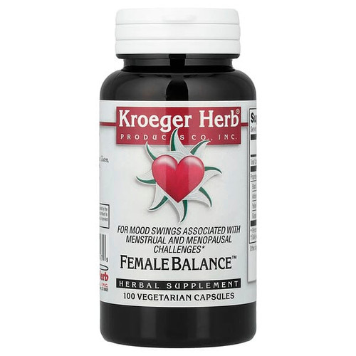 <img alt="Kroeger Herb Co, Female Balance, 100 Vegetarian Capsules" title="Kroeger Herb Co, Female Balance, 100 Vegetarian Capsules,696916100479"