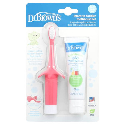 <img alt="Dr. Browns, Infant to Toddler Toothbrush Set, 0-3 Years, Pink, Apple Pear, 2 Piece Set" title="Dr. Browns, Infant to Toddler Toothbrush Set, 0-3 Years, Pink, Apple Pear, 2 Piece Set,072239303658"