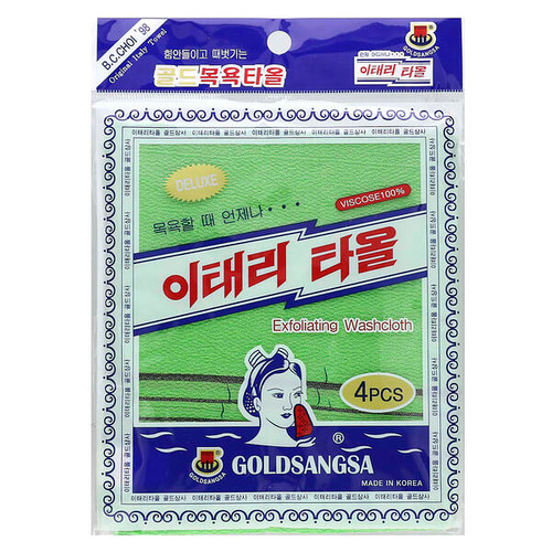 <img alt="3 PACK of Goldsangsa, Exfoliating Washcloth, Green, 4 Count" title="3 PACK of Goldsangsa, Exfoliating Washcloth, Green, 4 Count,8801941000386"