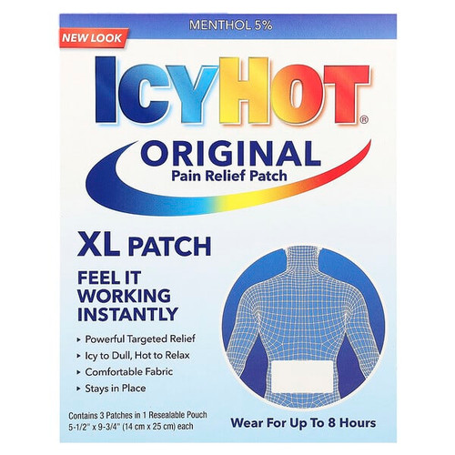 <img alt="Icy Hot, Original Pain Relief Patch, XL , 3 Patches" title="Icy Hot, Original Pain Relief Patch, XL , 3 Patches,041167008478"