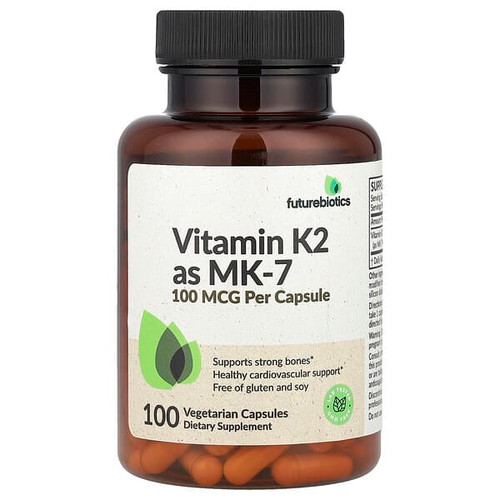 <img alt="Futurebiotics, Vitamin K2 as MK-7, 100 mcg, 100 Vegetarian Capsules" title="Futurebiotics, Vitamin K2 as MK-7, 100 mcg, 100 Vegetarian Capsules,049479500901"