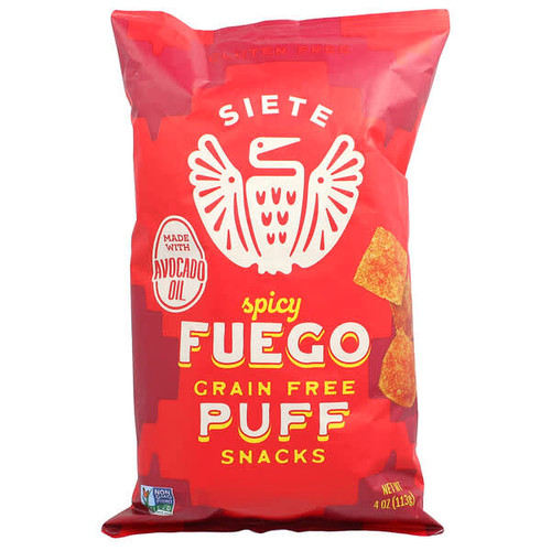 <img alt="Siete, Grain Free Puff Snacks, Spicy Fuego, 4 oz (113 g)" title="Siete, Grain Free Puff Snacks, Spicy Fuego, 4 oz (113 g),810091780398"