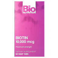 <img alt="Bio Nutrition, Biotin, Maximum Strength, 10,000 mcg, 60 Snap Tabs" title="Bio Nutrition, Biotin, Maximum Strength, 10,000 mcg, 60 Snap Tabs,854936003655"