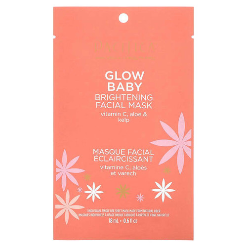 <img alt="3 PACK of Pacifica, Glow Baby, Brightening Beauty Facial Mask, 1 Sheet Mask, 0.6 fl oz (18 ml)" title="3 PACK of Pacifica, Glow Baby, Brightening Beauty Facial Mask, 1 Sheet Mask, 0.6 fl oz (18 ml),687735306265"