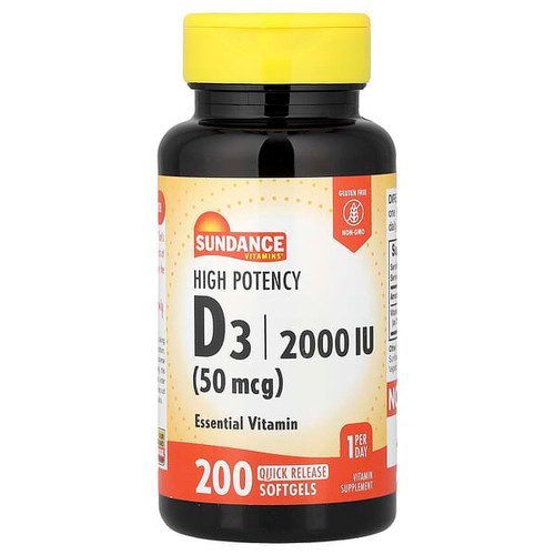 <img alt="Sundance Vitamins, D3, High Potency , 50 mcg (2,000 IU), 200 Quick Release Softgels" title="Sundance Vitamins, D3, High Potency , 50 mcg (2,000 IU), 200 Quick Release Softgels,840093140029"