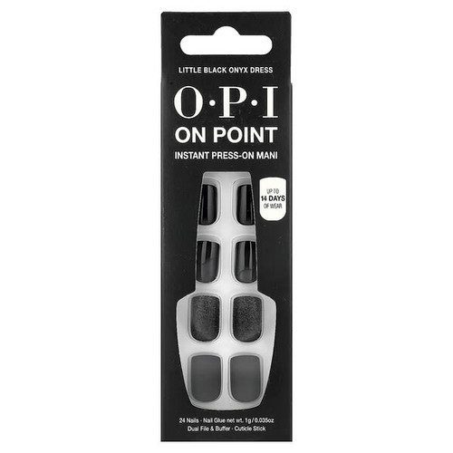 <img alt="OPI, On Point, Instant Press-On Mani, Short Length, Little Black Onyx Dress, 27 Piece Kit" title="OPI, On Point, Instant Press-On Mani, Short Length, Little Black Onyx Dress, 27 Piece Kit,4064665114089"