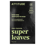 <img alt="ATTITUDE, Super Leaves, Body Bar Soap, For Men, Matcha & Bergamot, 4 oz (113 g)" title="ATTITUDE, Super Leaves, Body Bar Soap, For Men, Matcha & Bergamot, 4 oz (113 g),626232117301"