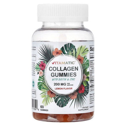 <img alt="Vitamatic, Collagen Gummies With Biotin & Zinc, Lemon, 60 Gummies" title="Vitamatic, Collagen Gummies With Biotin & Zinc, Lemon, 60 Gummies,810078473558"