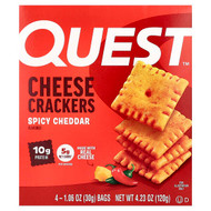 <img alt="Quest Nutrition, Cheese Crackers, Spicy Cheddar, 4 Bags 1.06 oz (30 g) Each" title="Quest Nutrition, Cheese Crackers, Spicy Cheddar, 4 Bags 1.06 oz (30 g) Each,888849014002"
