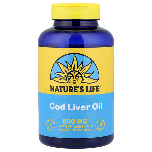 <img alt="Natures Life, Cod Liver Oil With Vitamins A & D, 180 Softgels" title="Natures Life, Cod Liver Oil With Vitamins A & D, 180 Softgels,040647004740"