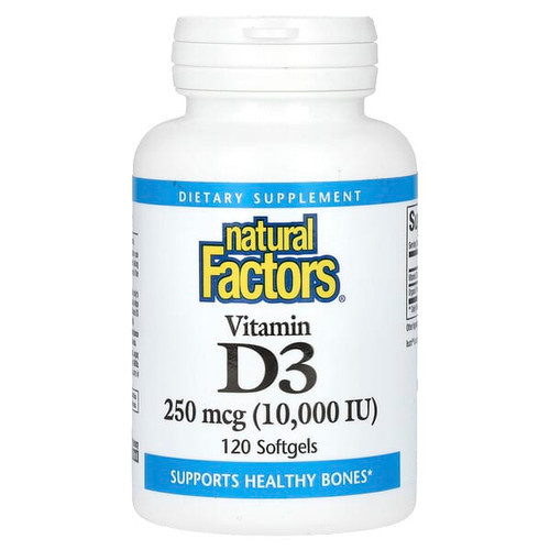 <img alt="Natural Factors, Vitamin D3, 250 mcg (10,000 IU), 120 Softgels" title="Natural Factors, Vitamin D3, 250 mcg (10,000 IU), 120 Softgels,068958010649"