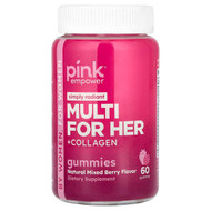 <img alt="Pink, Multi For Her + Collagen Gummies, Natural Mixed Berry, 60 Gummies" title="Pink, Multi For Her + Collagen Gummies, Natural Mixed Berry, 60 Gummies,840093114037"