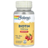 <img alt="Solaray, Biotin, Natural Peach, Strawberry, Banana, 5,000 mcg, 60 Lozenges" title="Solaray, Biotin, Natural Peach, Strawberry, Banana, 5,000 mcg, 60 Lozenges,076280435450"