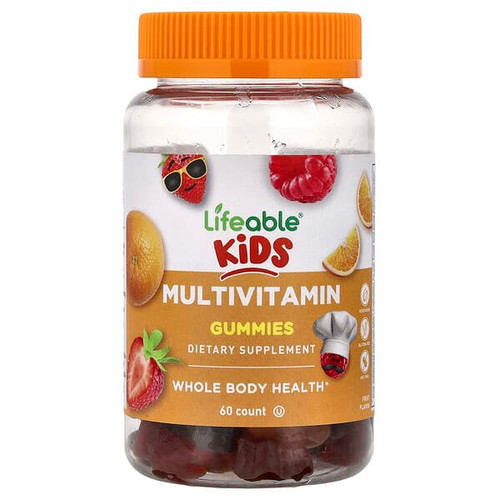 <img alt="Lifeable, Kids Multivitamin Gummies, Fruit, 60 Gummies" title="Lifeable, Kids Multivitamin Gummies, Fruit, 60 Gummies,810102731104"