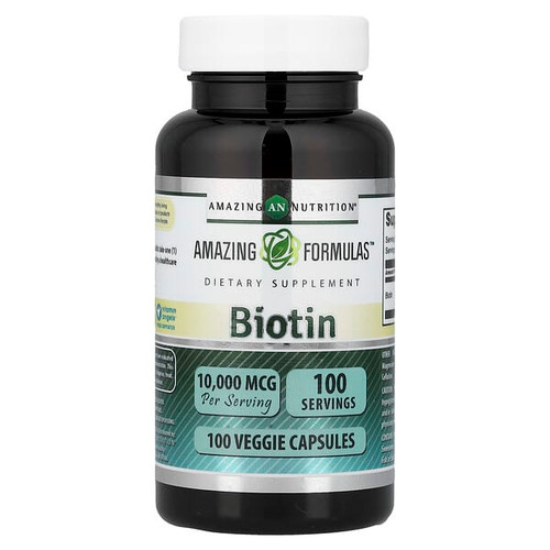 <img alt="Amazing Nutrition, Biotin, 10,000 mcg, 100 Veggie Capsules" title="Amazing Nutrition, Biotin, 10,000 mcg, 100 Veggie Capsules,810180026673"