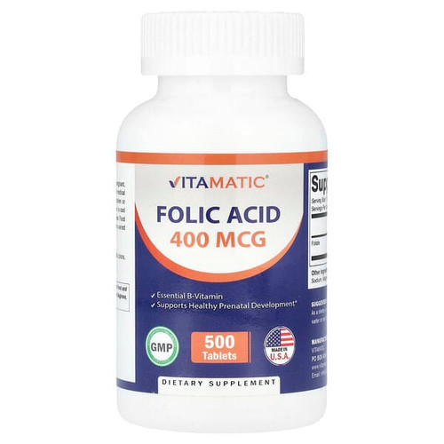 <img alt="Vitamatic, Folic Acid, 400 mcg, 500 Tablets" title="Vitamatic, Folic Acid, 400 mcg, 500 Tablets,810078474500"