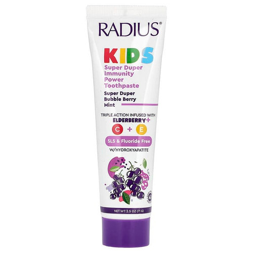 <img alt="RADIUS, Super Duper Immuni-Power Toothpaste, Super Duper Bubble Berry Mint, 2.5 oz (71 g)" title="RADIUS, Super Duper Immuni-Power Toothpaste, Super Duper Bubble Berry Mint, 2.5 oz (71 g),085178080634"
