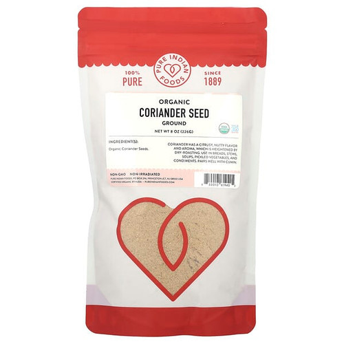 <img alt="Pure Indian Foods, Organic Coriander Seed, Ground, 8 oz (226 g)" title="Pure Indian Foods, Organic Coriander Seed, Ground, 8 oz (226 g),850013619405"