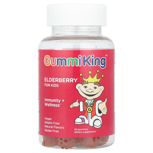<img alt="GummiKing, Elderberry for Kids, Immunity + Wellness, Lemon Raspberry, 60 Gummies" title="GummiKing, Elderberry for Kids, Immunity + Wellness, Lemon Raspberry, 60 Gummies,835776001438"