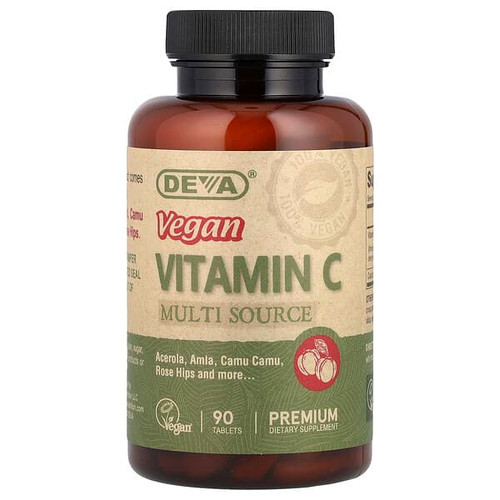 <img alt="Deva, Vegan Vitamin C, Multi Source, 90 Tablets" title="Deva, Vegan Vitamin C, Multi Source, 90 Tablets,895634000676"